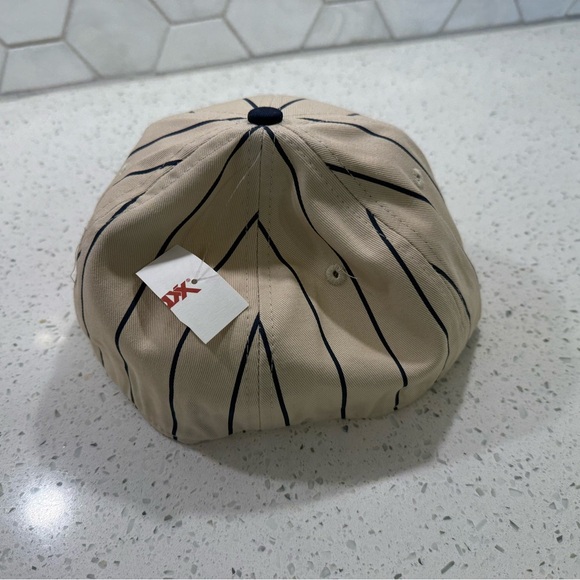 Copperstown All Star Village Pro Series Pinstripe Beige/Blue Baseball Hat S/M - Picture 3 of 7